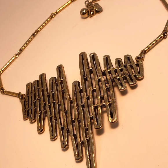 Vintage "Celebrity NY" Brutalist Necklace Circa 1970's - Picture 5 of 7
